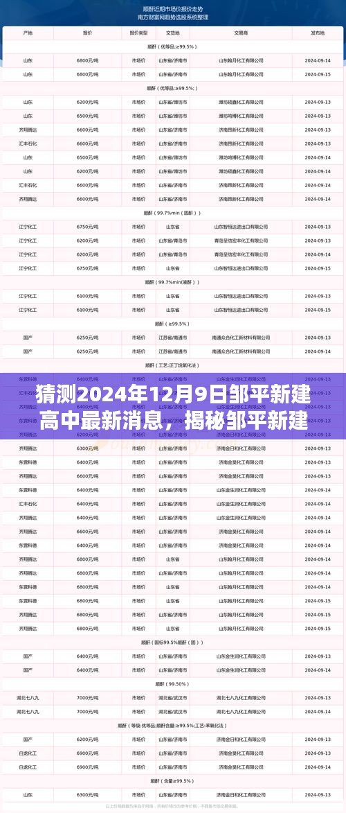 揭秘邹平新建高中最新动态，预测2024年12月9日的崭新篇章开启之际的进展与消息速递