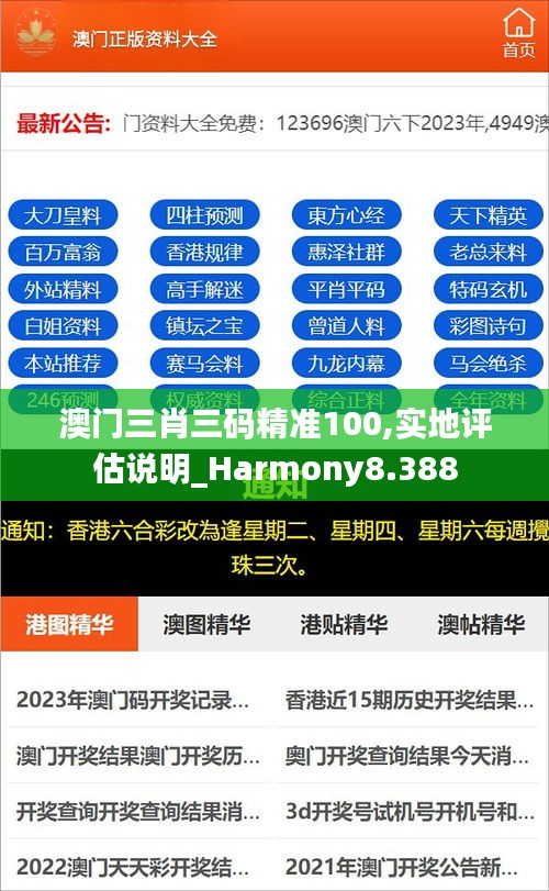 澳门三肖三码精准100,实地评估说明_Harmony8.388