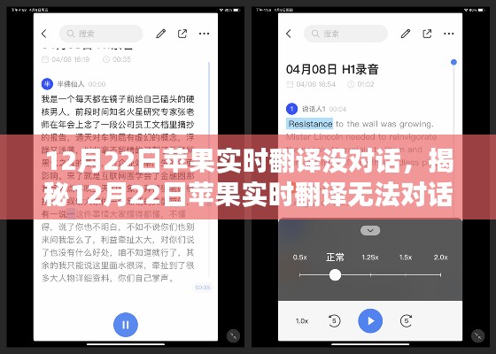 揭秘，苹果实时翻译在12月22日无法对话的背后原因解析