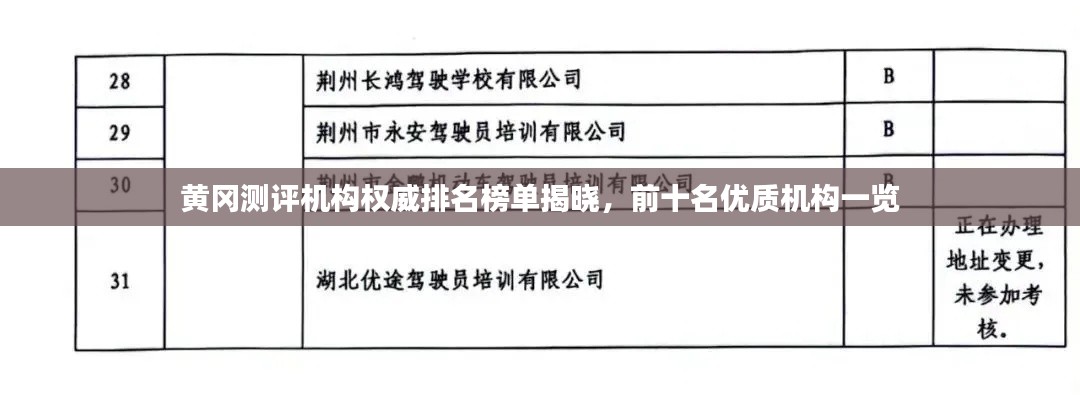 黄冈测评机构权威排名榜单揭晓，前十名优质机构一览