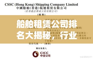 船舶租赁公司排名大揭秘，行业权威排名解析！