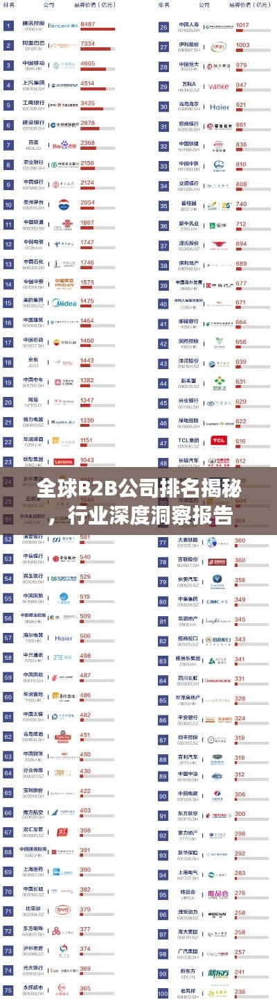全球B2B公司排名揭秘，行业深度洞察报告