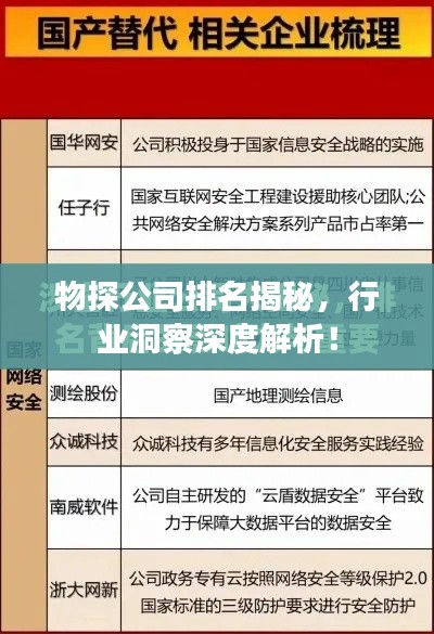 物探公司排名揭秘，行业洞察深度解析！