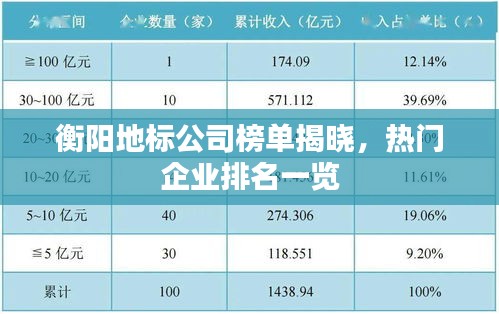衡阳地标公司榜单揭晓，热门企业排名一览