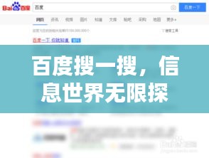 百度搜一搜，信息世界无限探索！